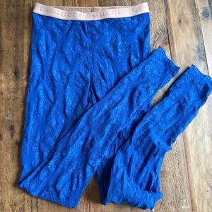 Gucci Vibrant Blue Lace Tights